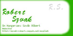 robert szvak business card